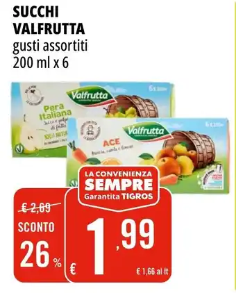 Tigros Succhi VALFRUTTA offerta