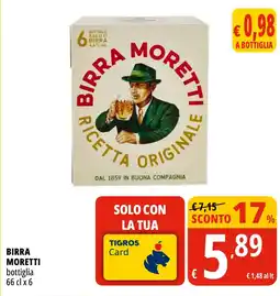 Tigros Birra MORETTI offerta