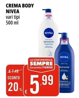 Tigros Crema body NIVEA offerta