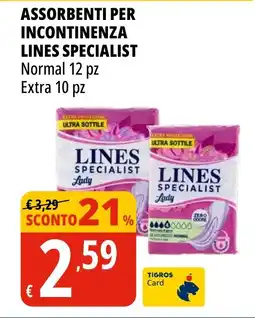 Tigros Assorbenti per incontinenza LINES SPECIALIST offerta