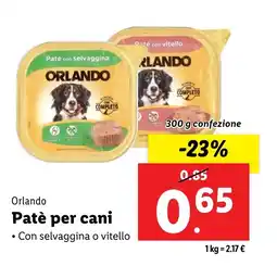 Lidl Orlando Patè per cani offerta