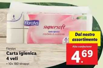 Lidl Floralys Carta igienica 4 veli offerta