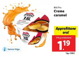 Lidl Milk Pro Creme caramel offerta