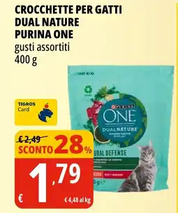 Tigros Crocchette per gatti dual nature PURINA ONE offerta