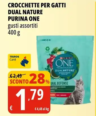 Tigros Crocchette per gatti dual nature PURINA ONE offerta