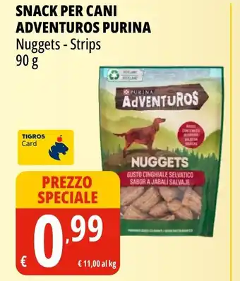 Tigros Snack per cani adventuros PURINA offerta