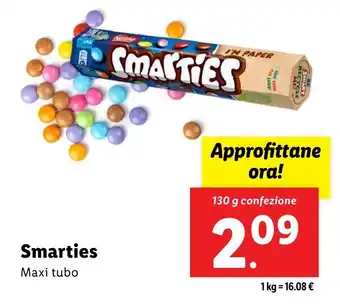 Lidl Smarties Maxi tubo offerta