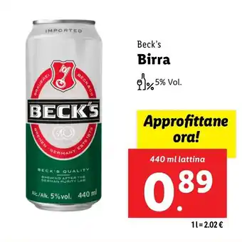 Lidl Beck's Birra offerta