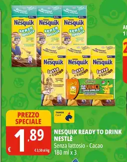 Tigros Nesquik ready to drink NESTLÈ offerta