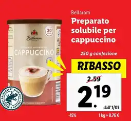 Lidl Bellarom Preparato solubile per cappuccino offerta