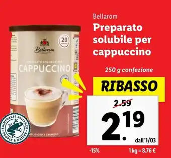 Lidl Bellarom Preparato solubile per cappuccino offerta