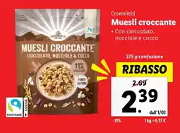 Lidl Crownfield Muesli croccante offerta