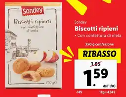 Lidl Sondey Biscotti ripieni offerta