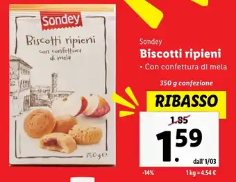 Lidl Sondey Biscotti ripieni offerta