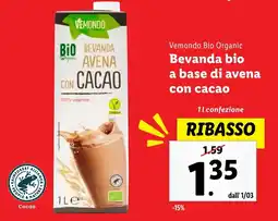 Lidl Vemondo Bio Organic Bevanda bio a base di avena con cacao offerta