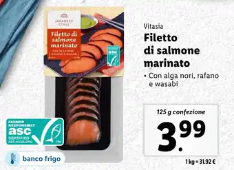 Lidl Vitasia Filetto di salmone marinato offerta