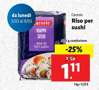 Lidl Carosio Riso per sushi offerta