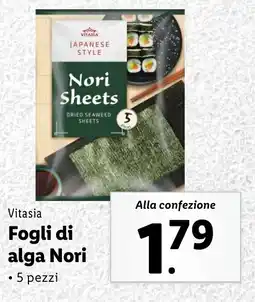 Lidl Vitasia Fogli di alga Nori offerta