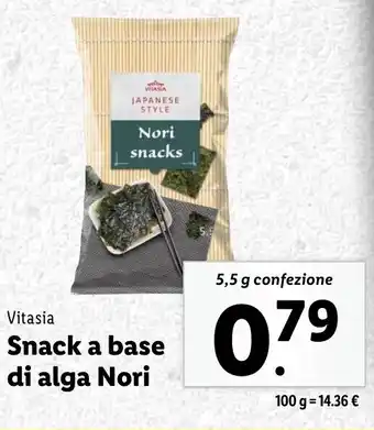 Lidl Vitasia Snack a base di alga Nori offerta