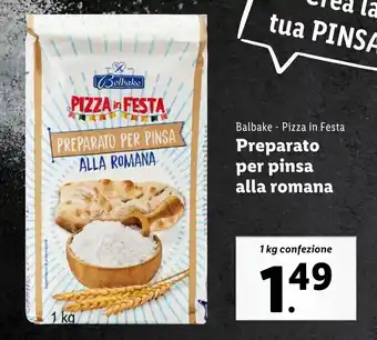 Lidl Balbake Pizza in Festa Preparato per pinsa alla romana offerta