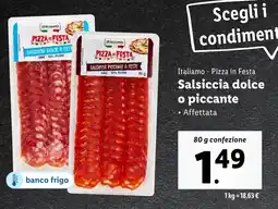 Lidl Italiamo Pizza in Festa Salsiccia dolce o piccante offerta