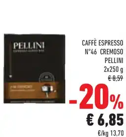 Conad Superstore Caffè espresso n°46 cremoso PELLINI offerta