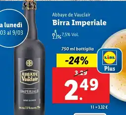 Lidl Abbaye de Vauclair Birra Imperiale offerta