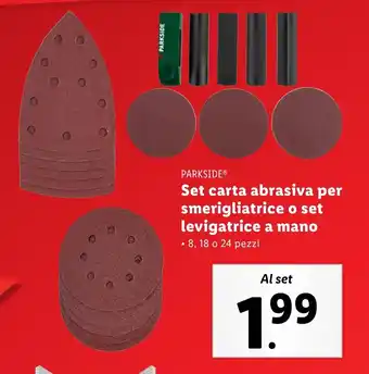 Lidl PARKSIDE Set carta abrasiva per smerigliatrice o set levigatrice a mano offerta