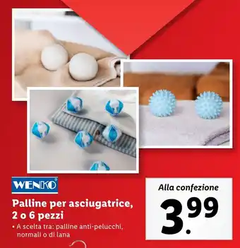 Lidl WENKO Palline per asciugatrice, 2 o 6 pezzi offerta