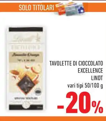 Conad Superstore Tavolette di cioccolato excellence LINDT offerta