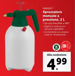 Lidl PARKSIDE Spruzzatore manuale a pressione offerta