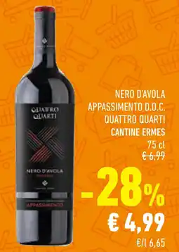 Conad Superstore Nero d'avola appassimento d.o.c. quattro quarti CANTINE ERMES offerta