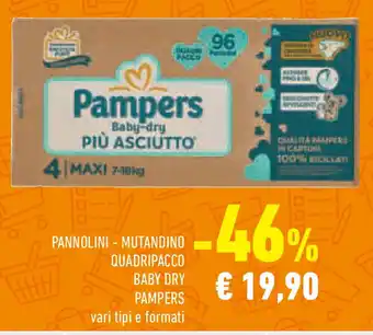 Conad Superstore Pannolini - mutandino quadripacco baby dry PAMPERS offerta