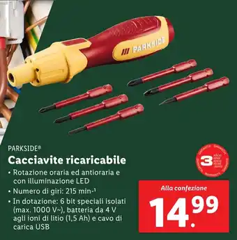 Lidl PARKSIDE Cacciavite ricaricabile offerta