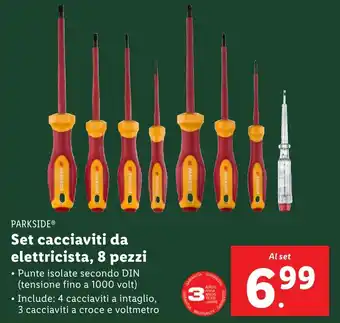 Lidl PARKSIDE Set cacciaviti da elettricista, 8 pezzi offerta