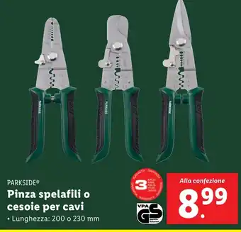 Lidl PARKSIDE Pinza spelafili o cesoie per cavi offerta