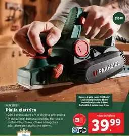 Lidl PARKSIDE Pialla elettrica offerta