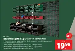 Lidl PARKSIDE Set portaoggetti da parete con contenitori offerta