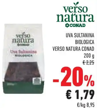 Conad Superstore Uva sultanina biologica VERSO NATURA CONAD offerta