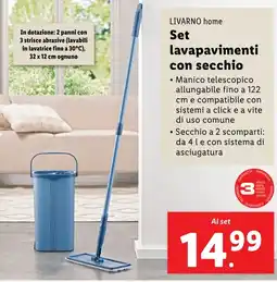 Lidl LIVARNO home Set lavapavimenti con secchio offerta