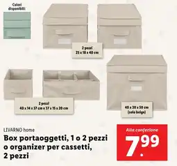 Lidl LIVARNO home Box portaoggetti, 1 o 2 pezzi o organizer per cassetti, 2 pezzi offerta