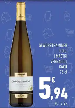 Conad Superstore Gewürztraminer d.o.c. i mastri vernacoli CAVIT offerta