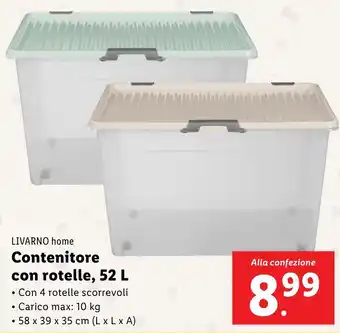 Lidl LIVARNO home Contenitore con rotelle offerta