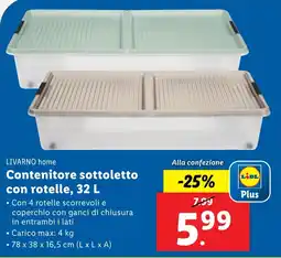 Lidl LIVARNO home Contenitore sottoletto con rotelle offerta