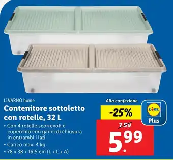 Lidl LIVARNO home Contenitore sottoletto con rotelle offerta