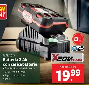 Lidl PARKSIDE Batteria 2 Ah con caricabatterie offerta