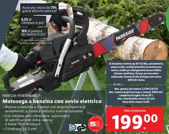 Lidl PARKSIDE PERFORMANCE Motosega a benzina con avvio elettrico offerta