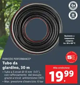 Lidl PARKSIDE PERFORMANCE Tubo da giardino, 30 m offerta