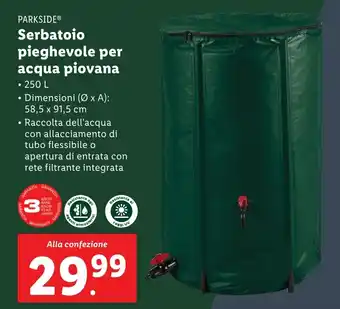 Lidl PARKSIDE Serbatoio pieghevole per acqua piovana offerta