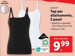 Lidl esmara Top per allattamento, 2 pezzi offerta